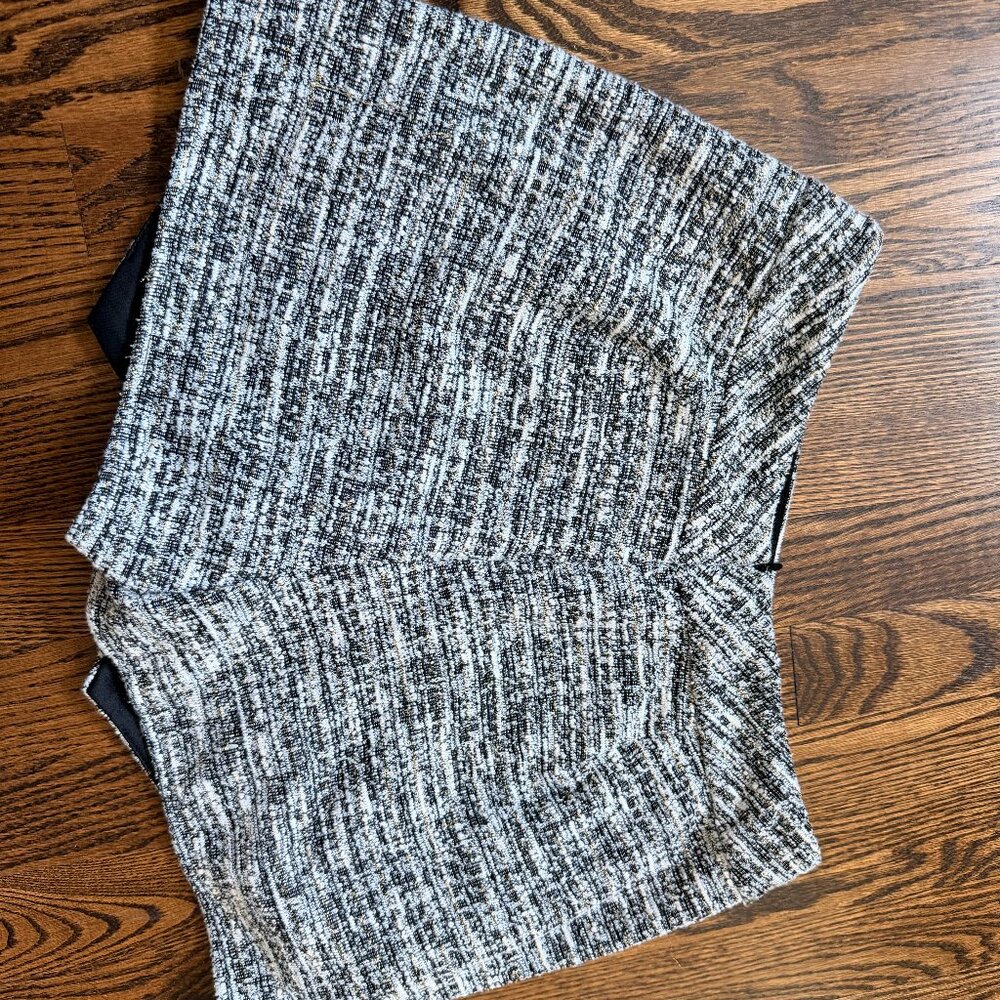 Black & White Tweed Skort with Built-In Shorts